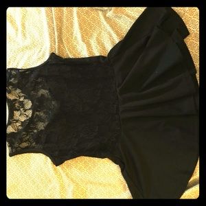 Lacy Black Peplum Top
